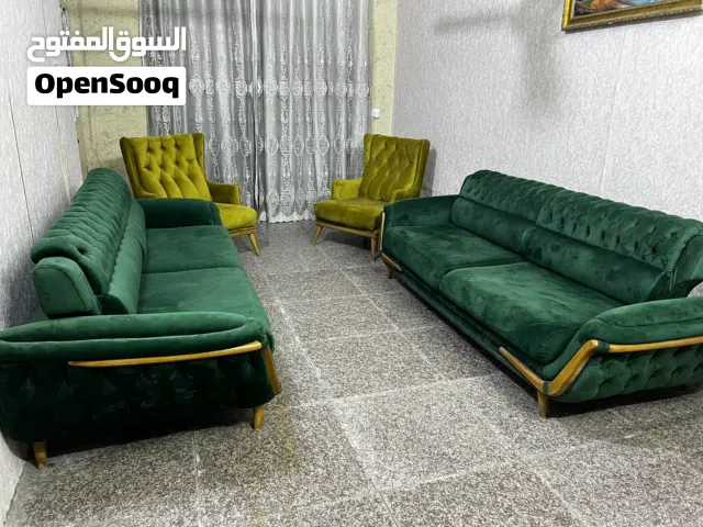 قنفات تركي جستر 8 مقاعد سرير قلاب قنفات ضخمة كبيرة الحجم عدد2 مع كراسي عدد2 اللون (زيتوني و خردلي)