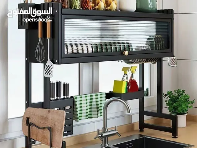 سلة صحون ثنين حوض  مع كافة ملحقات التثبيت مع باب اكرليك لحفظ الصحون