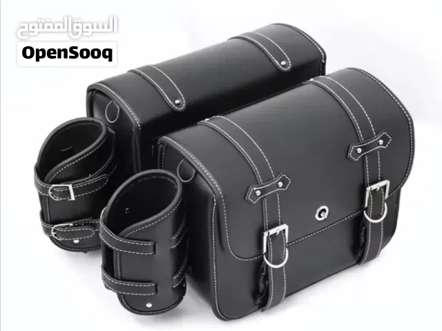 حقائب جلدية فخمة للدراجات النارية عدد 2 جلد طبيعي اصلي من هارلي ديفيد سون مع حزام التثبيت جديدات