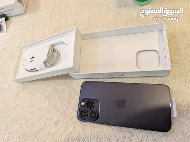 ايفون 14 برو ماكس / ذاكرة 512 / نظافة 100 بالمية / بطارية 89 % / كارتون و كيبل كامل /وكالة تي موبايل
