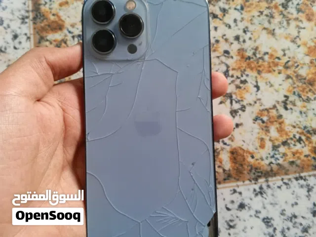ايفون 13 برو ماكس لون بحري امريكي ضهر مكسور فقط