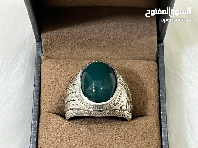 خاتم بحجر عقيق اخضر