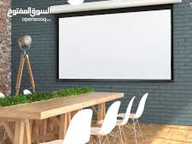 شاشة بروجكتور يدوي التحريك 2م * 2م MANUAL PROJECTOR SCREEN WALL MOUNT 2M*2M