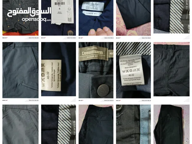 مجموعة ملابس بناطير وقميص جديده غير مستعمله تصفيه ماركه عالميه قياسات مختلفه البيع شلع