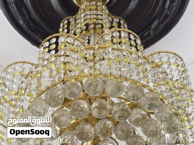 chandelier crystal with all light lamps working 2 pcs ثريا إضاءة فخمة كريستال قطعتين
