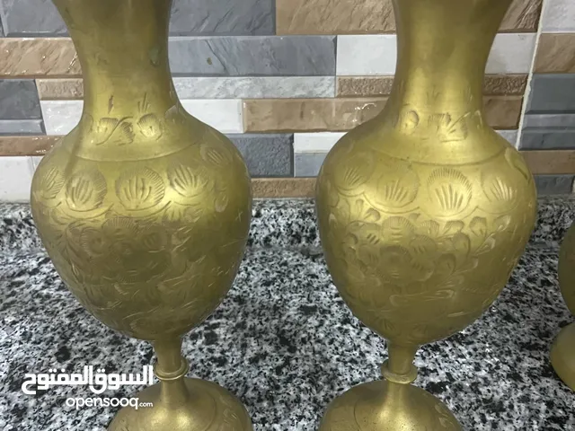 مزهريتين دمشقيات بارتفاع 28 سم منقوشه يدوي بالكامل
