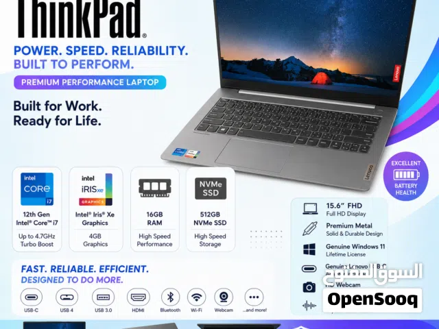 Lenovo ThinkPad Core i7 12th Gen 16Ram 512SSD NVMe 15.6" screen