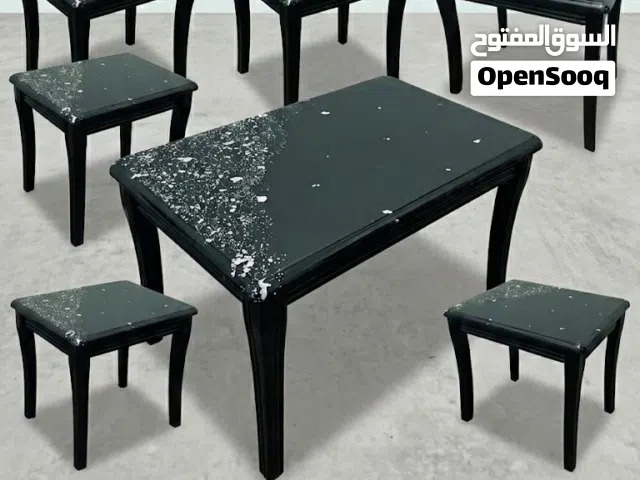 طقم طاولات مجلس 9 قطع  تصميم أسود