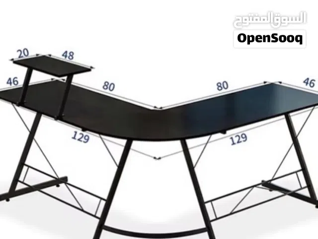 طاوله شكلL لون اسود