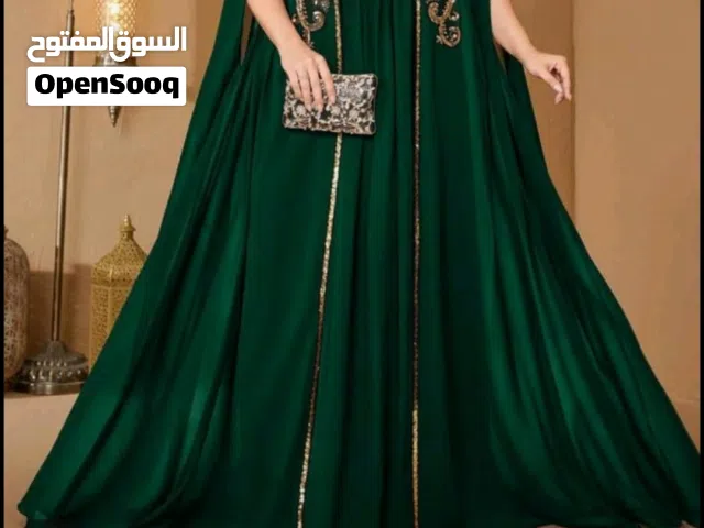 قفطان مغربي لون أخضر مقاس xxxl