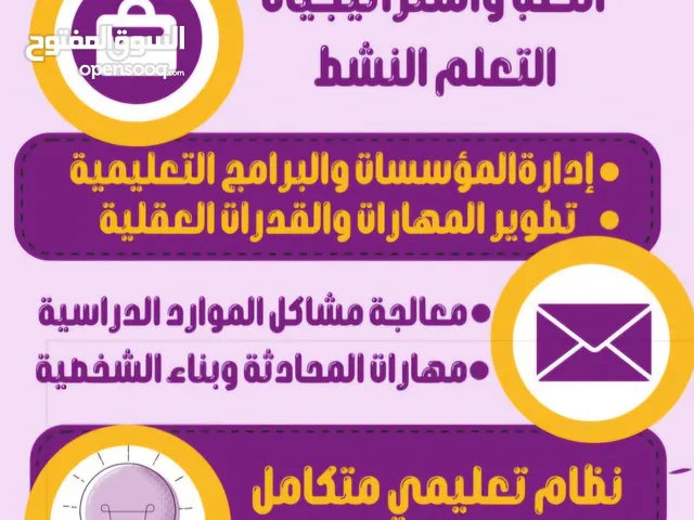 مطلوب مستثمر لديه ملائة مالية لمؤسسة تعليمية لها برامجها الخاصة التي تعطى في المدارس و المراكز
