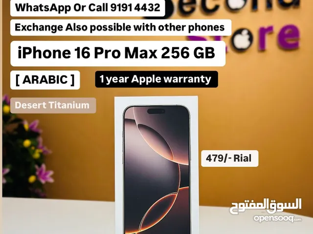 iPhone 16 Pro Max 256 GB Good Device - 1 year warranty- Arabic spec - Desert Titanium