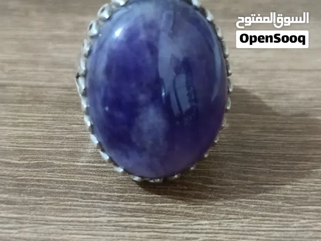 خاتم فضة 925 يحتوي على حجر الجمشت الطبيعي