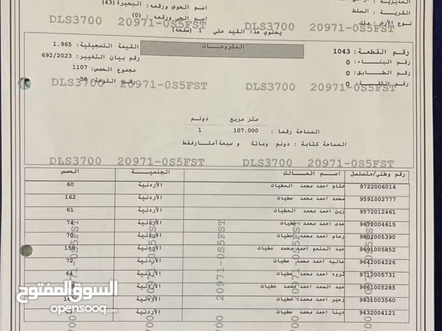 قطع اراضي بمساحات مختلفة