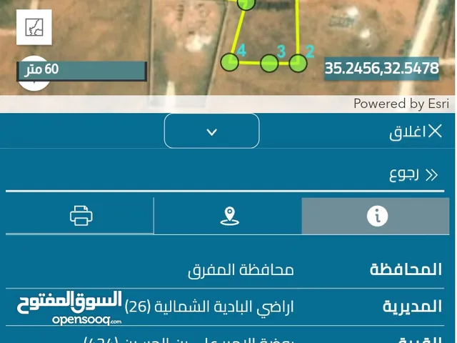 أرض للبيع مساحتها 4149متر في المفرق / الباديه الشماليه روضة الامير علي بن الحسين