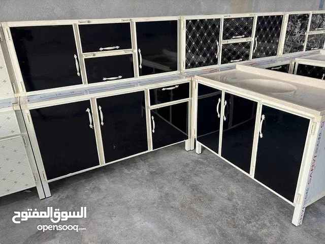 كاونتر ارضي متر ونص مع ملحق تعليك متر ونص مع سنك متر و20سم المغسلة مرمر الالمنيوم