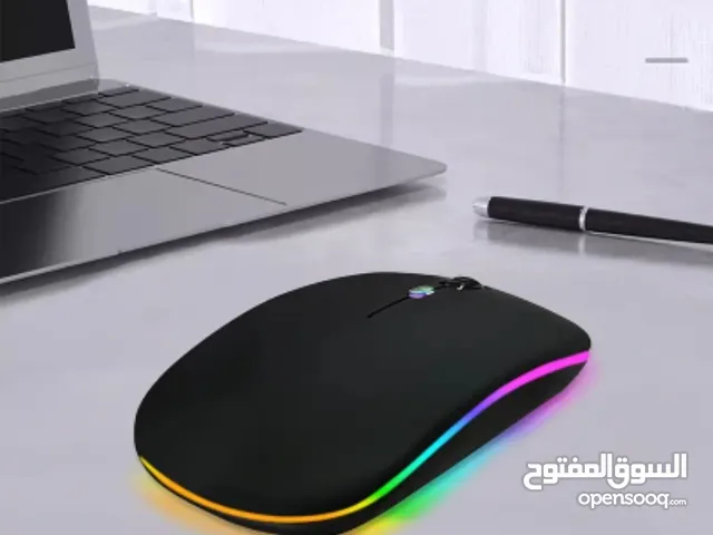 ماوس لاسلكي مزدوج الوضع كتم الصوت للمكتب ملون بإضاءة خلفية RGB طراز ماوس لاسلكي