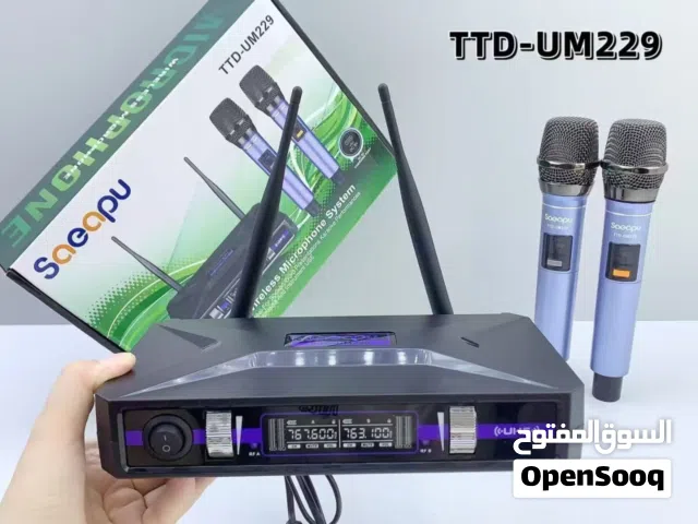 ميكروفون مزدوج لاسلكي مع لاقط على كهرباء مباشر