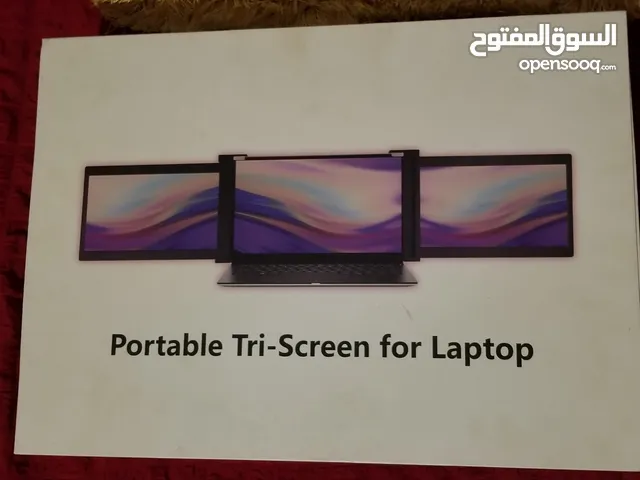 كمبيوتر + شاشات + portable tri screen for laptop