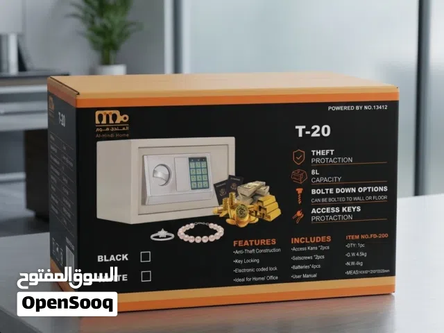 خزنة فولاذية مزودة بلوحة مفاتيح رقمية إلكترونية ومفاتيح، حجم 20 وحجم 25 ، مناسبة للمنزل والمكتب