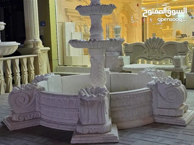 نافورة حجر طبيعي حجر طبيعي ترافرتين وحجر صناعي خليجي