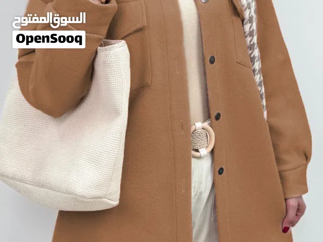 بالطو حريمي  خامه مستورد معالج ضد الوبر و الانكماش   الالوان : بيج - رمادي - زيتي - فيروزي - كيوي -