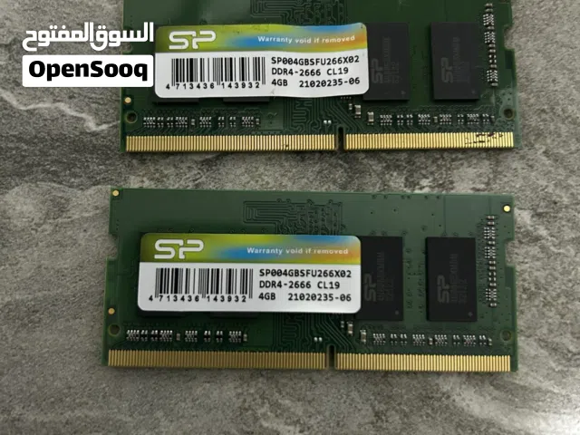 البيع رام لابتوب عدد 2  حجم 4 غيغا لكل واحدة