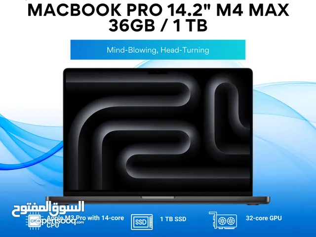 Macbook Pro 14.2" M4Max 36GB/1TB  New /ماك بوك برو 14.2" 36GB/1TB M4Max