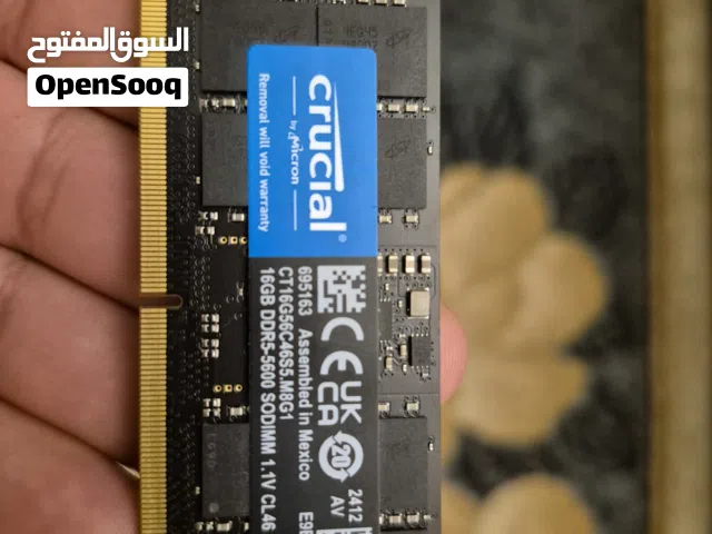 رام لابتوب كروشل ddr5 16gb 5600 hz قطعة وحدة جديدة ومش مستعملة للبيع واخدها من امازون البريطاني