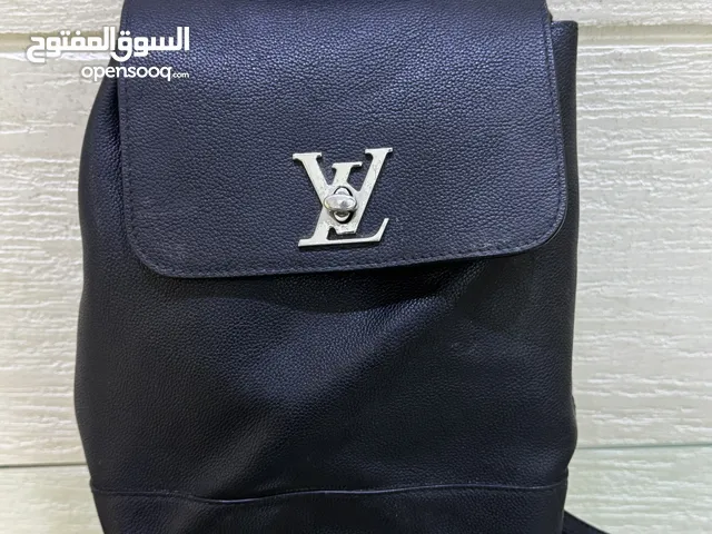 LV black leather backpack