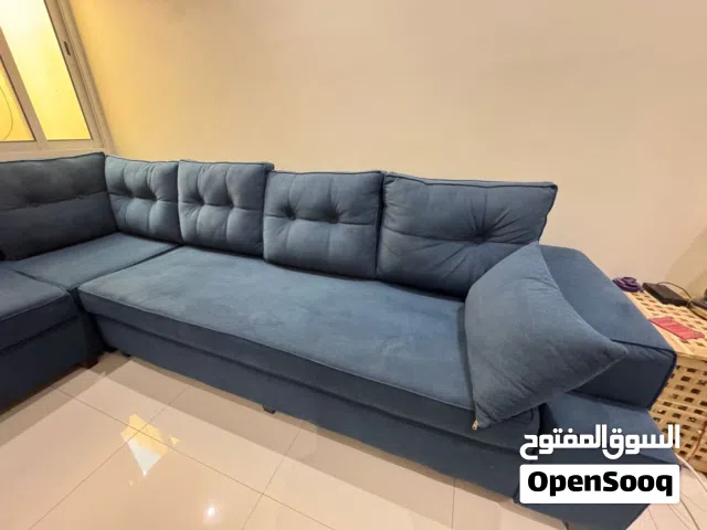 كنبة ركنة (L-Shape) كحلي كبيرة - بحالة ممتازة