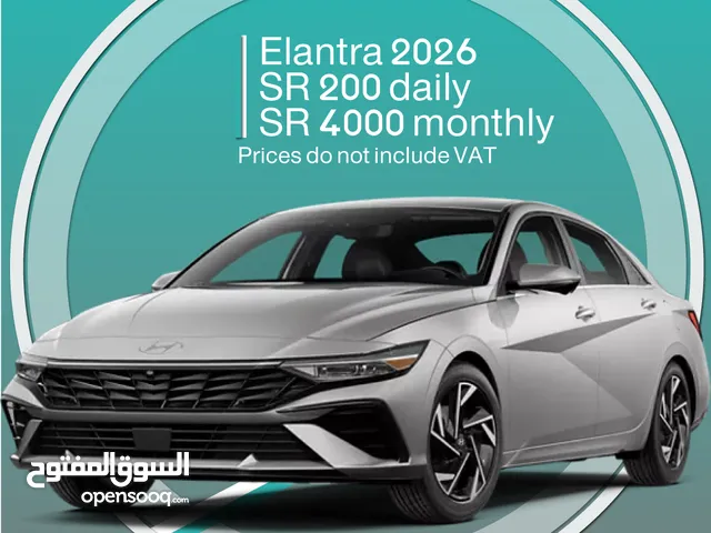 Hyundai Elantra 2026 for rent in Jeddah - Free delivery for monthly rental