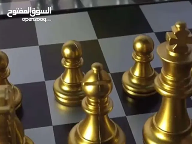 لعبة شطرنج مغناطيسية قابلة للطي باللون الذهبي الفضي الفخم او الأبيض/الأسود + لعبة داما اليابانية