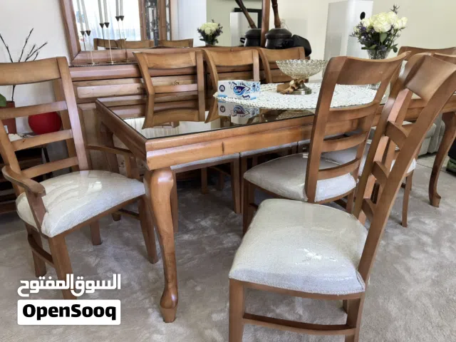 طاوله سفره 8 كراسي و دنسوار و فضيه