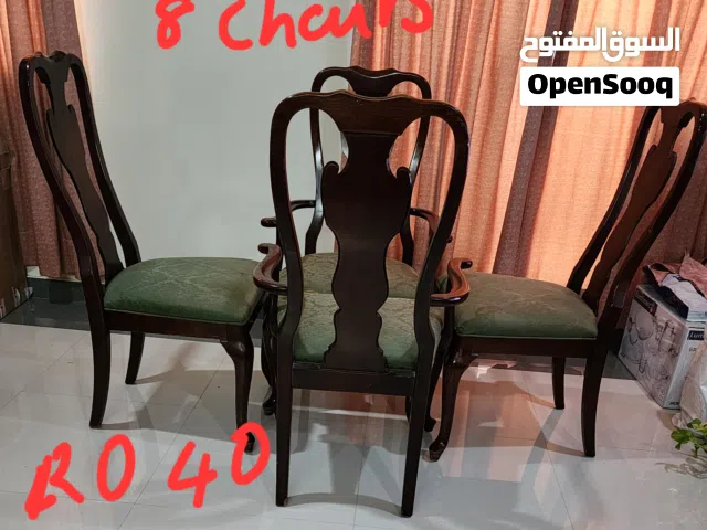 8 chairs wooden frame