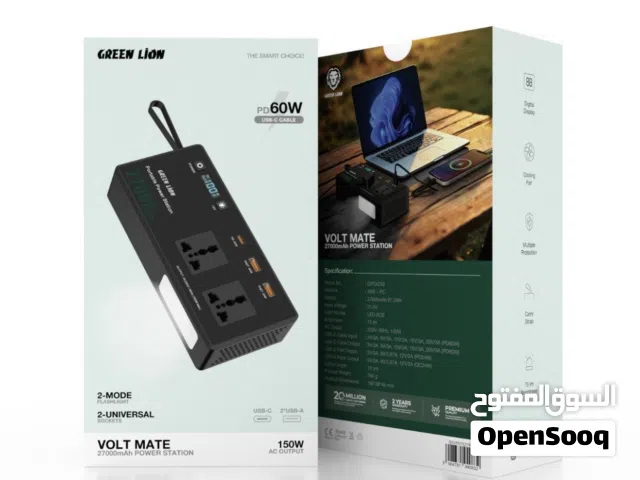 شحن متكامل في أي مكان بقوة 150W متعدد المنافذ مع شاشة رقمية ومروحة تبريد ضمان سنة