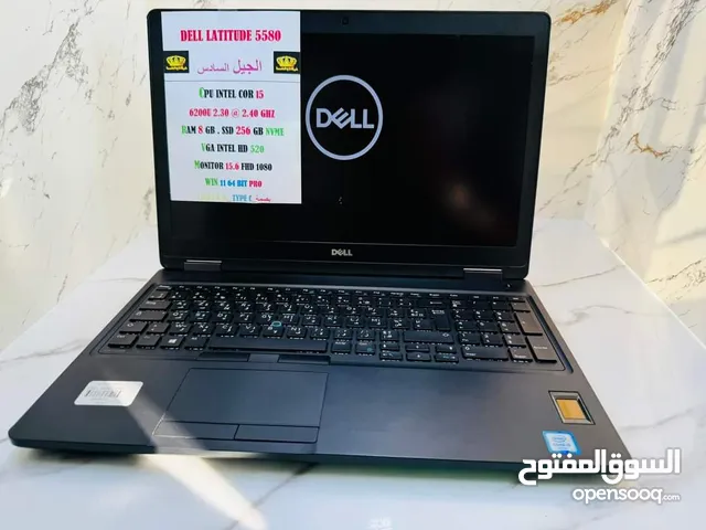 بسعر تخفيض DELL LATITUDE E5580 CPU CORI5 الجيل السادس RAM 8 GB DDR4 SSD 256 GB MON 15.6 FHD