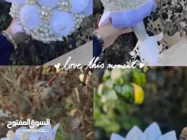 باقة مناسبات (عرس او خطبة او لكل محبي ورد الفاوانيا الأبيض الفخم)