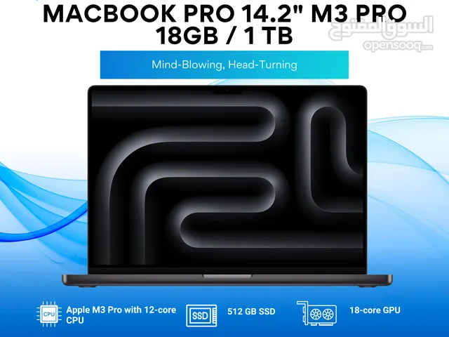 Macbook Pro 14.2" M3Pro 18GB / 1TB/ماك بوك برو 14.2"  18GB/1TB M3Pro