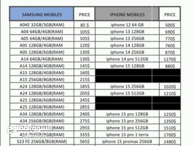 Brand new phone for sale with warranty (SAMSUNG/IPHONE )  هواتف جديدة للبيع مع كفالة