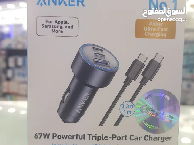 Anker 335 USB-C Car Charger,67W 3-Port Compact Fast Charger   شاحن سيارة أنكر  USB-C، شاحن سريع مد
