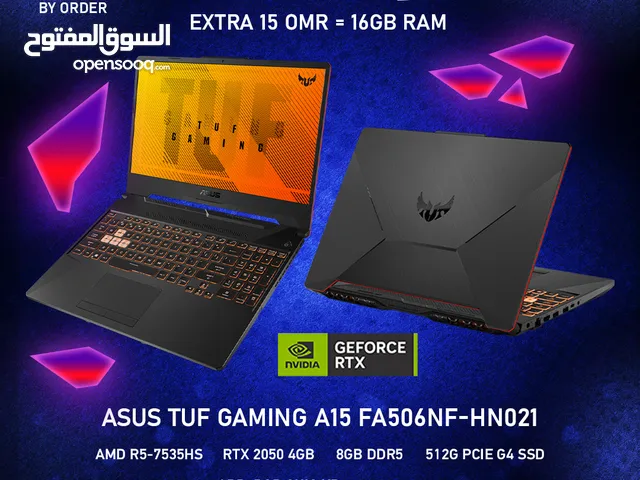 Asus Tuf Gaming A15" RTX 2050 , AMD R5 , 512GB SSD" - جيمينج لابتوب من اسوس !