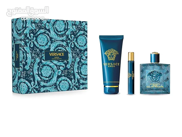 Versace Eros EDT 100Ml + EDT 10Ml + Bath & Shower Gel 150Ml Gift Set For Men