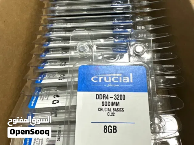 Crucial DDR4 3200 8GB SODIMM RAM; AED 150 per stick