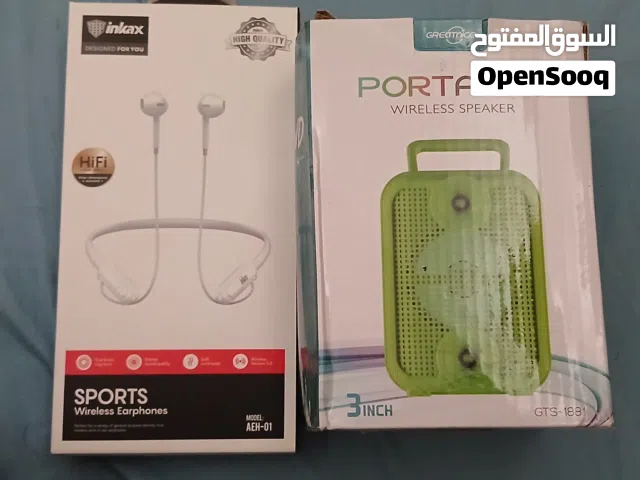 Portable Speaker + Wireless Earphones Bundle Charger Included