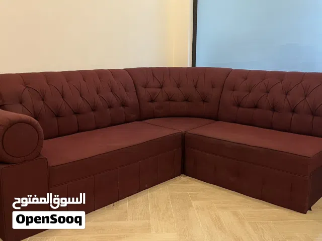 L shape sofa - 3 piece set (Maroon colour)