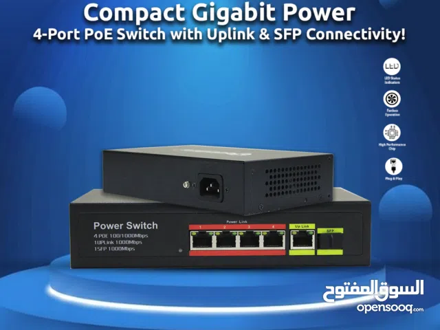 Secuview 4-Port PoE Gigabit Switch with Uplink & SFP Port