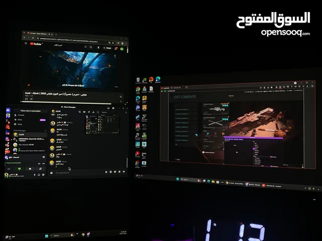 بيسي مستعمل شهرين فقط و نضيف و كلشي في تمام معه طاوله و شاشتين قيمنق و كيبورد و ماوس و استاند للشاشه