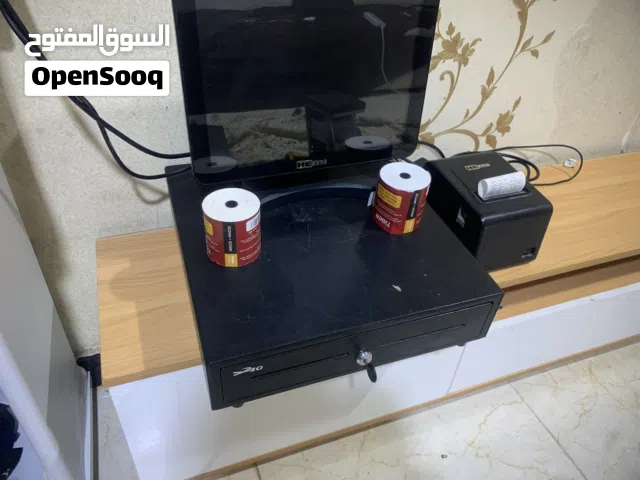 جهاز كاشير متكامل ما عدا قارء باركود ما يجي ويا يجي ويا طابعه وخزنه و رولات ثنين وعل فحص