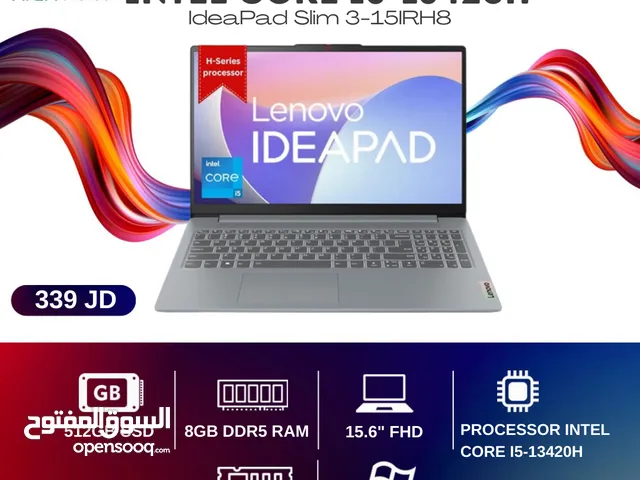 لابتوب لينوفو انتل كور اي 5 جيل 13 رام8جيجابايت 512جيجابايت SSD شاشة 15.6" فل اتش دي وندوز 11 LENOVO